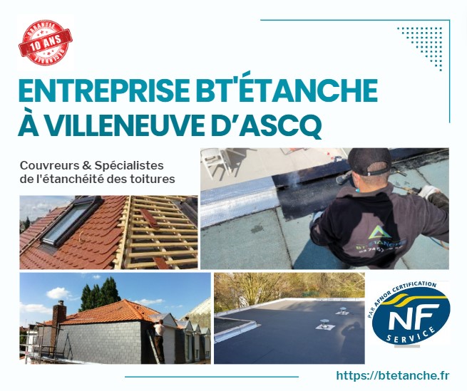 Flyer représentant l'entreprise BT'Étanche à Villeneuve d'Ascq
