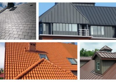 Carrousel avec des photos de toitures en ardoises, en tuiles, en zinc et métallique