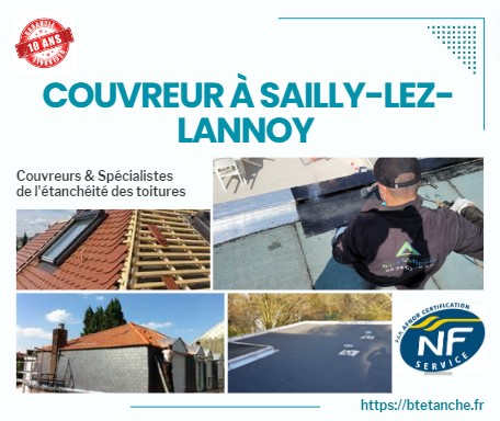 Flyer avec des photos de chantiers réalisés, représentant l'entreprise de couverture BT'Étanche à Sailly-lez-Lannoy